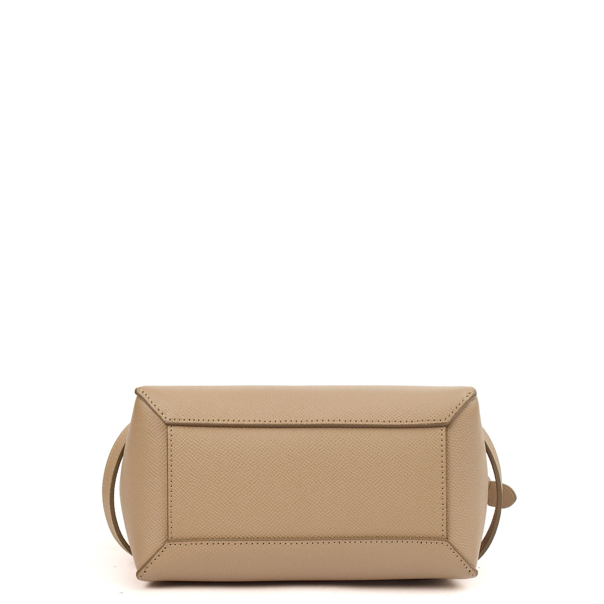 Celine Top Handle Belt Bag - Nano in Cream, Box Calfskin — Detail View