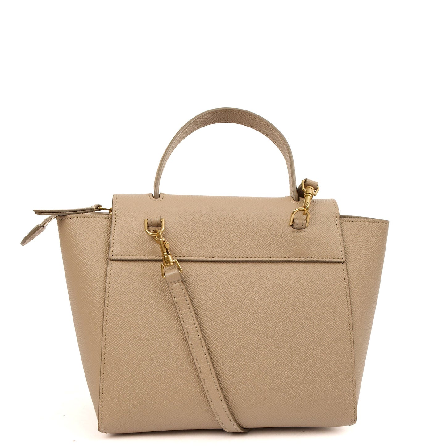 Celine Top Handle Belt Bag - Nano in Cream, Box Calfskin — Top View