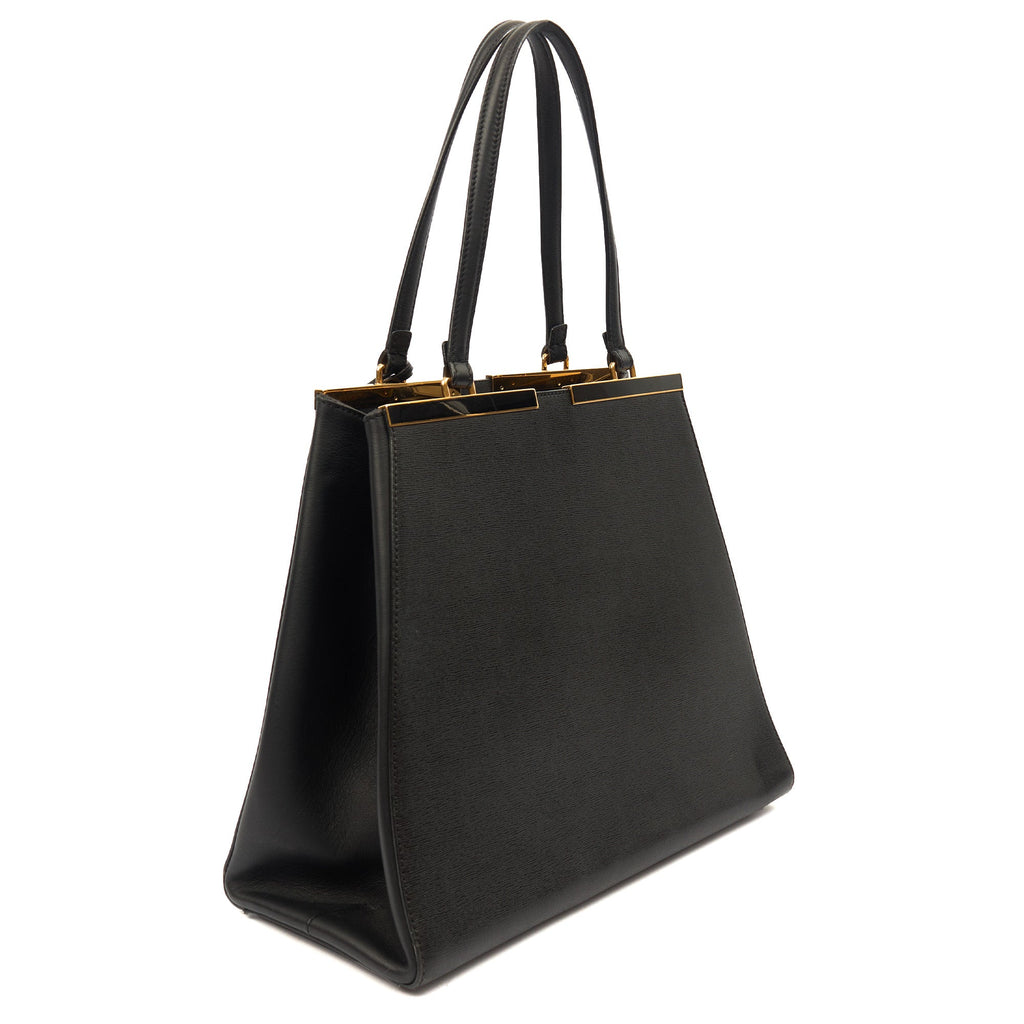 Fendi Shoulder Bag 2Jour - Medium  in Black, Leather — Back View