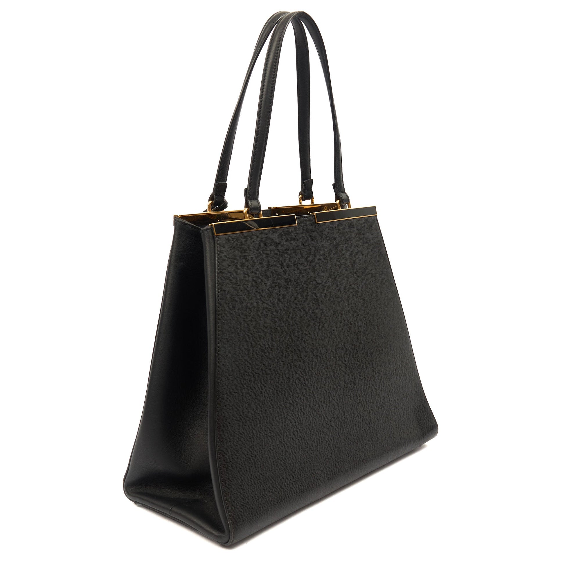 Fendi Shoulder Bag 2Jour - Medium  in Black, Leather — Back View