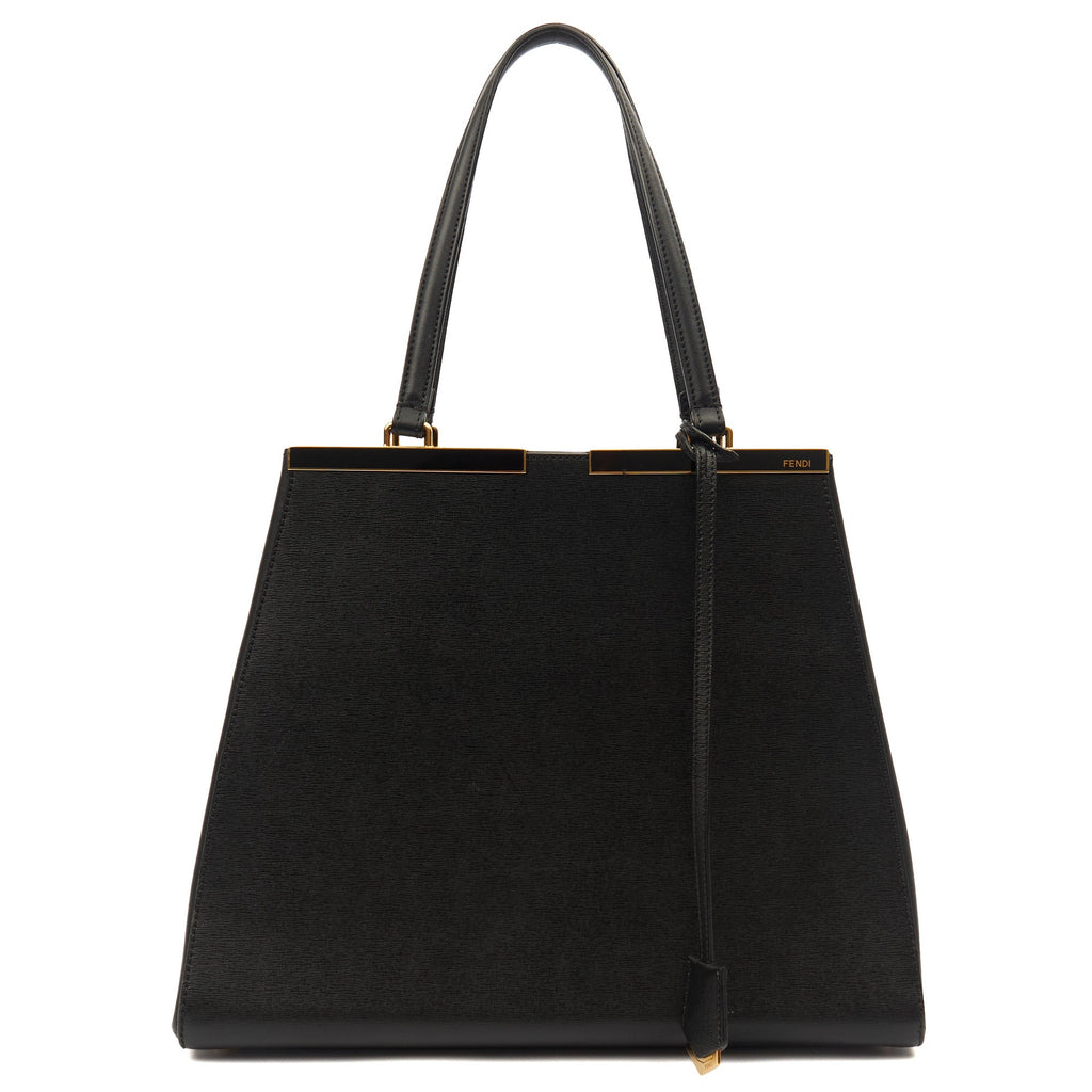 Fendi Shoulder Bag 2Jour - Medium  in Black, Leather — Front View