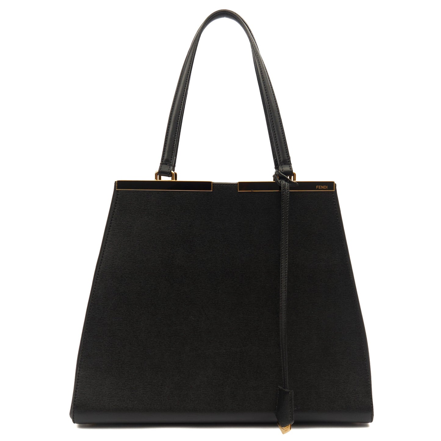 Fendi Shoulder Bag 2Jour - Medium  in Black, Leather — Front View