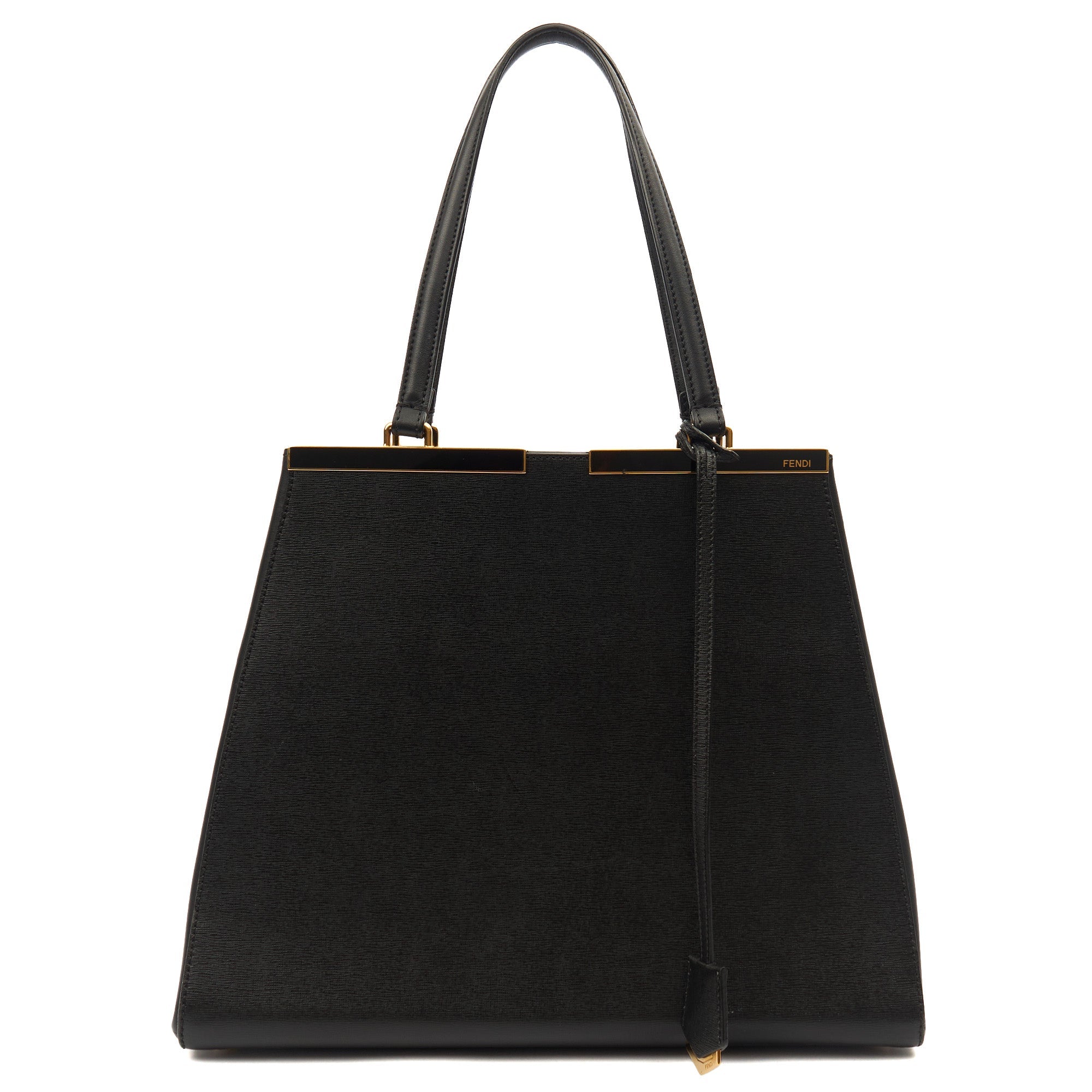 Fendi Shoulder Bag 2Jour - Medium  in Black, Leather — Front View