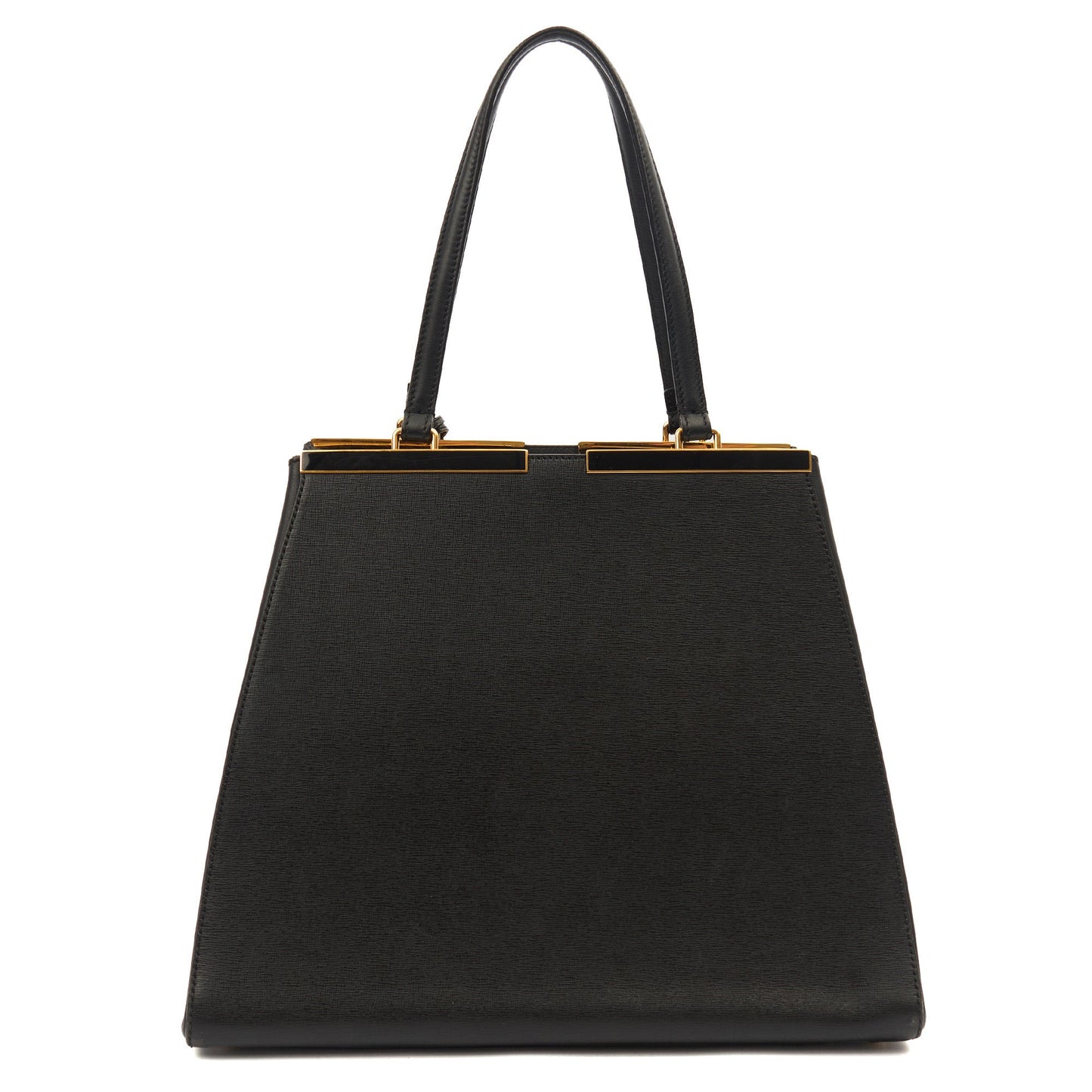 Fendi Shoulder Bag 2Jour - Medium  in Black, Leather — Top View