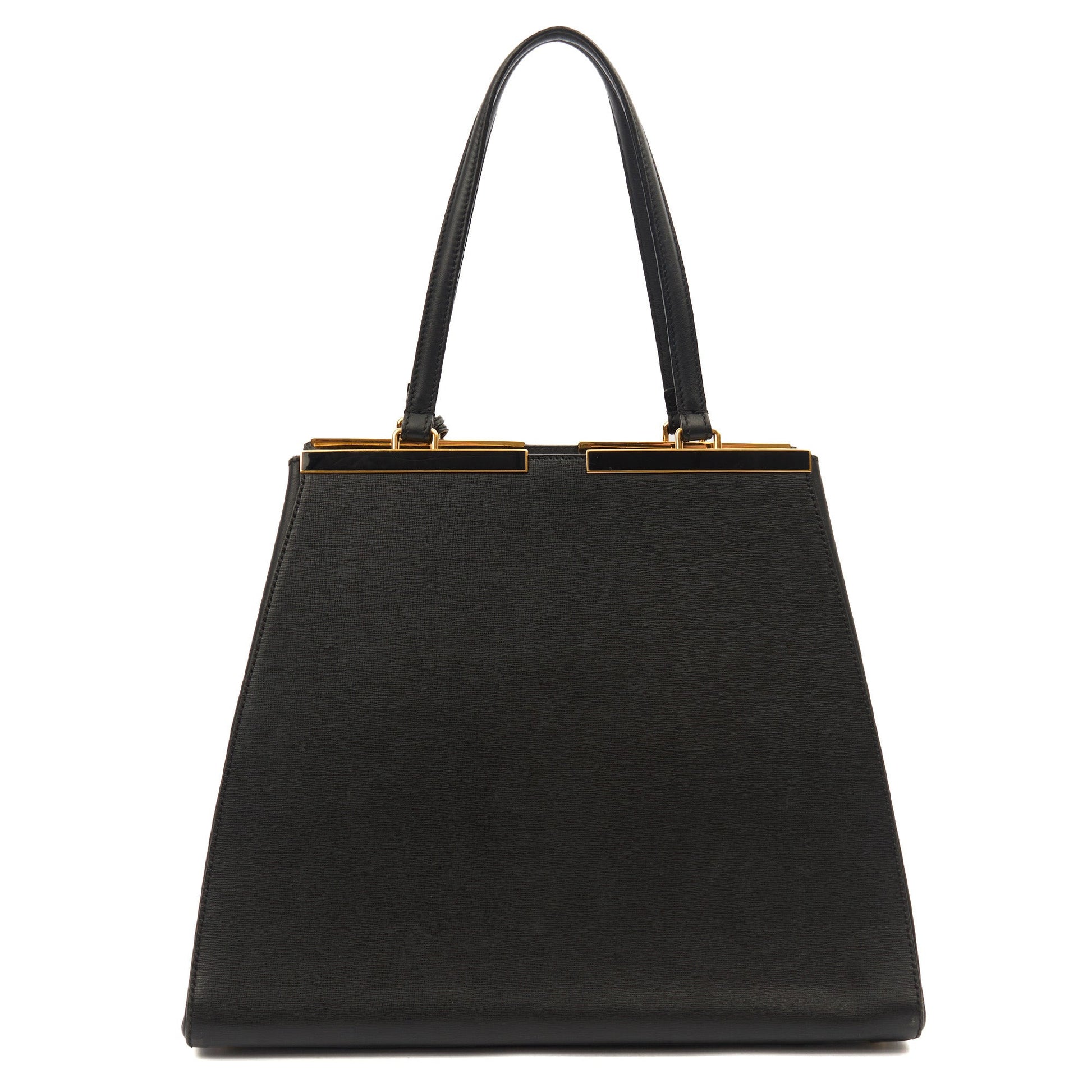 Fendi Shoulder Bag 2Jour - Medium  in Black, Leather — Top View