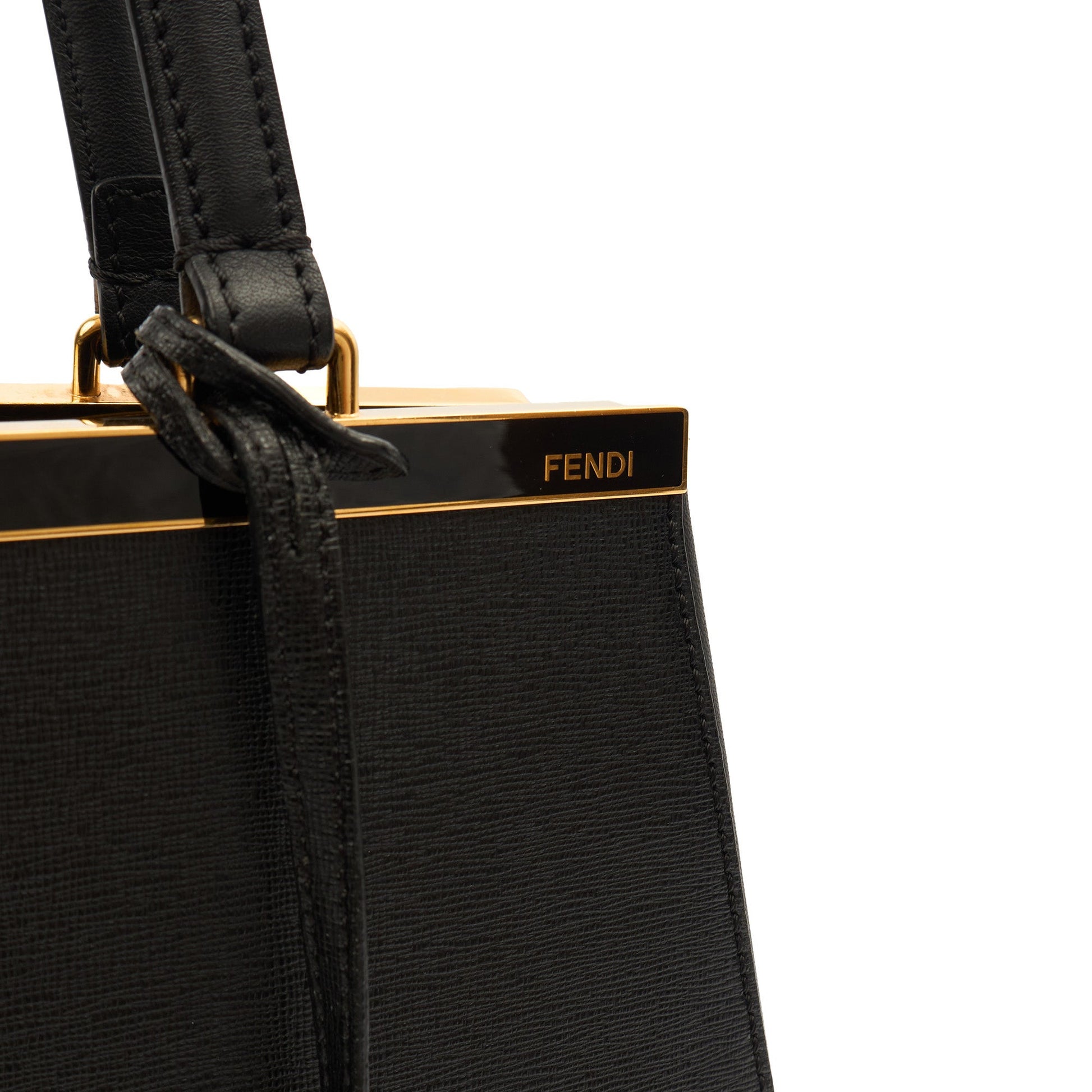 Fendi Shoulder Bag 2Jour - Medium  in Black, Leather — Side View