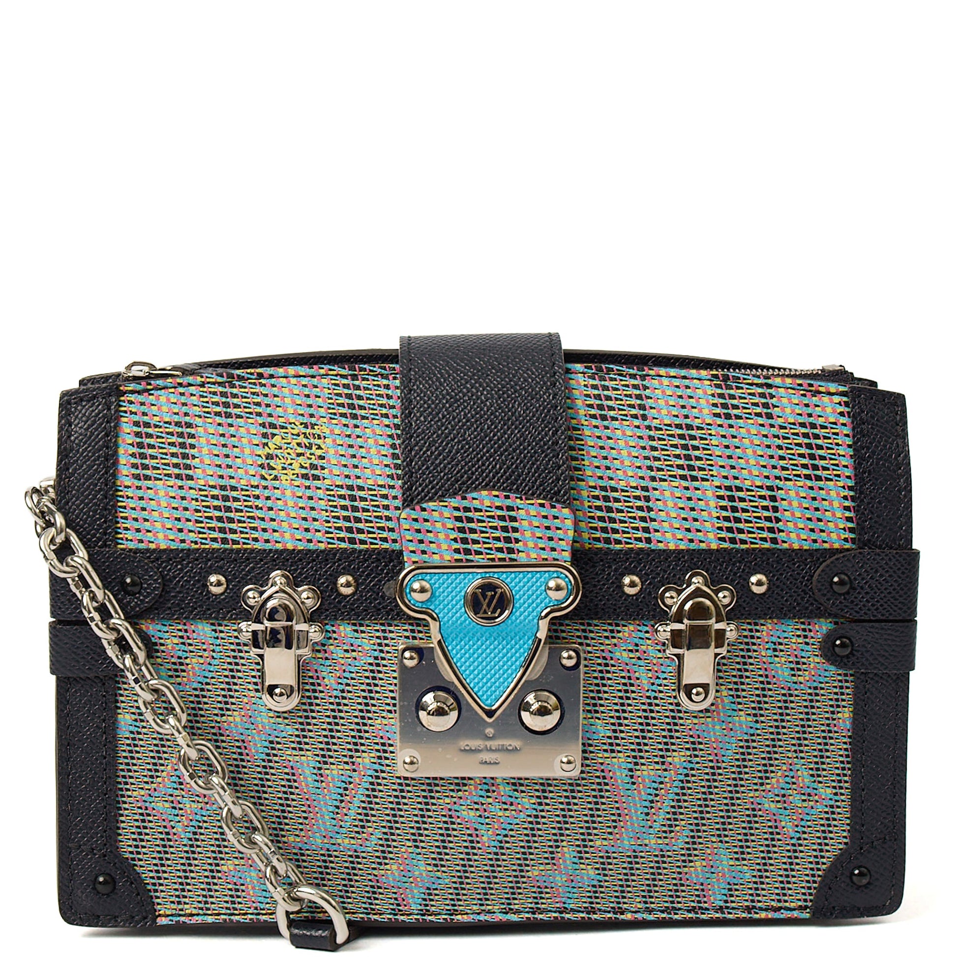Louis Vuitton Cross Body Petit Malle in Multi, Leather — Front View