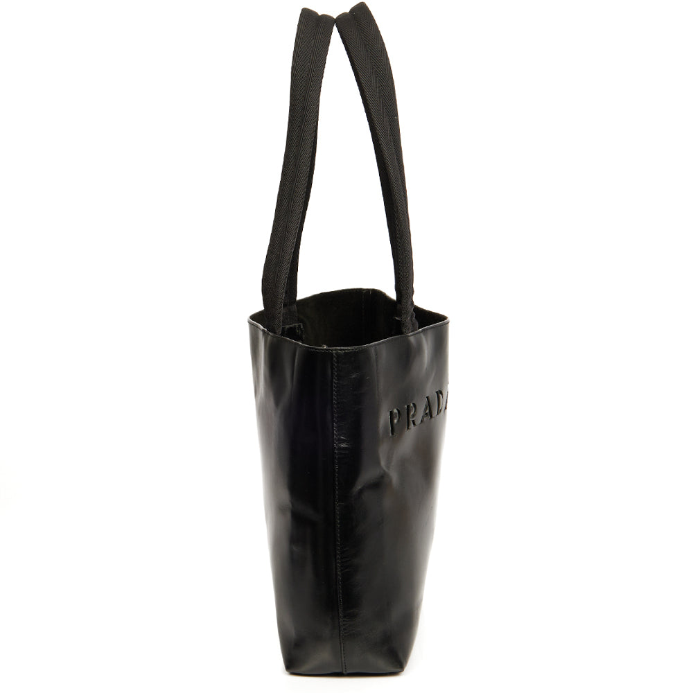 Prada Tote Tote in Black, Leather — Back View