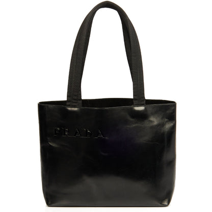 Prada Tote Tote in Black, Leather — Front View