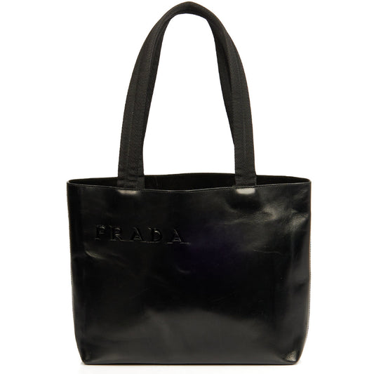 Prada Tote Tote in Black, Leather — Front View