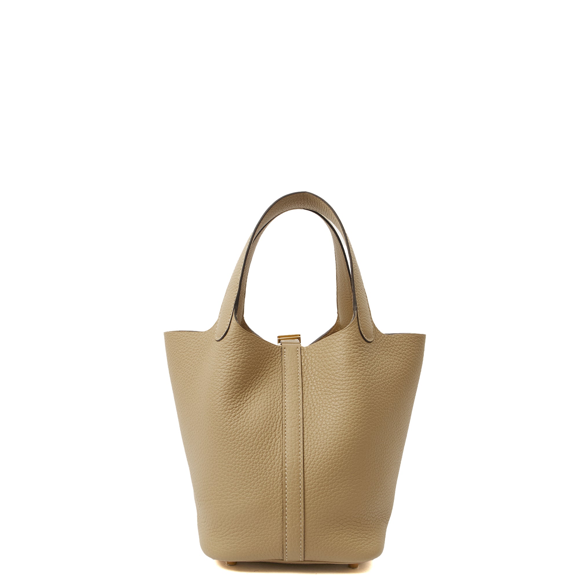 Hermes Picotin 18 in Trench, Clemence Leather — Back View
