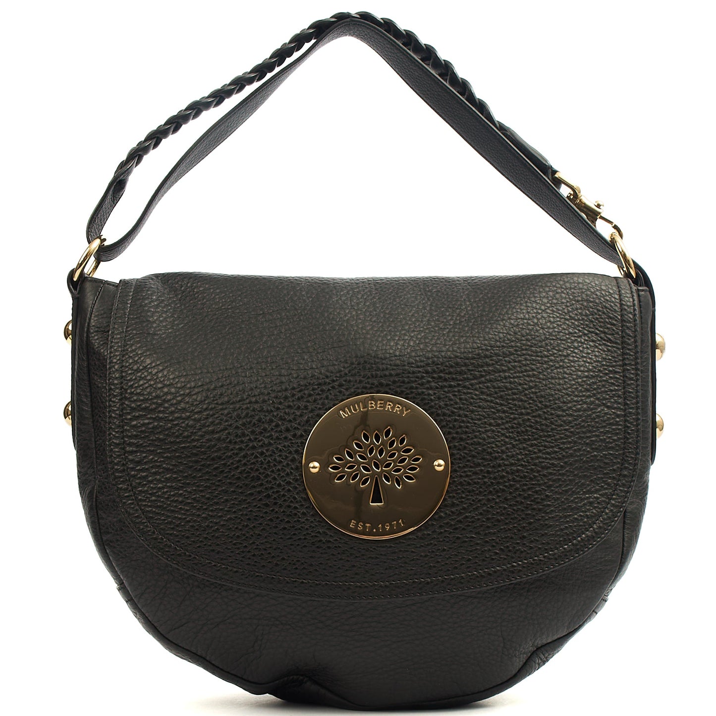 Mulberry Satchel Daria Satchel in Black, Leather — Front View
