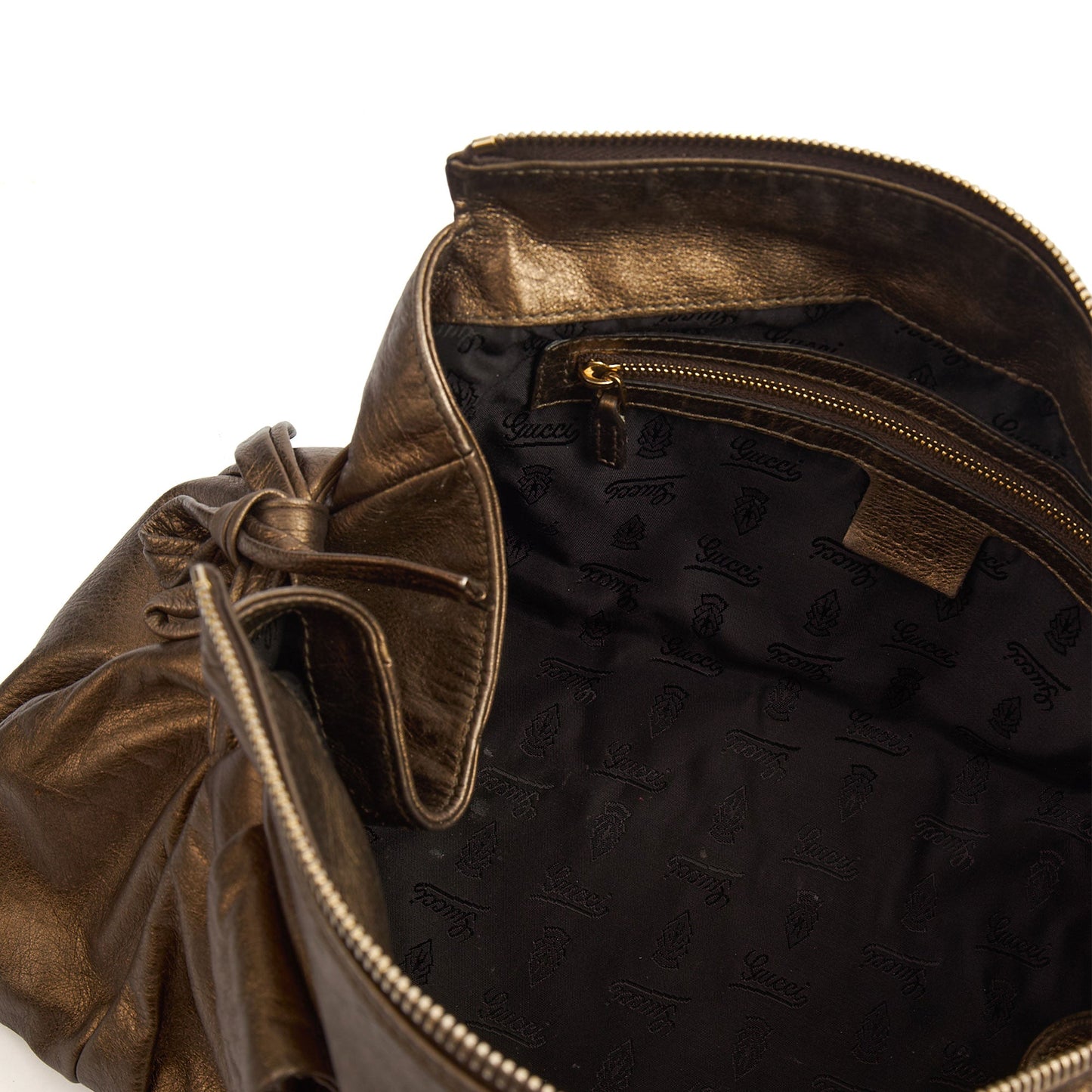Gucci Tote Hysteria Hobo - Medium in Bronze, Leather — Top View