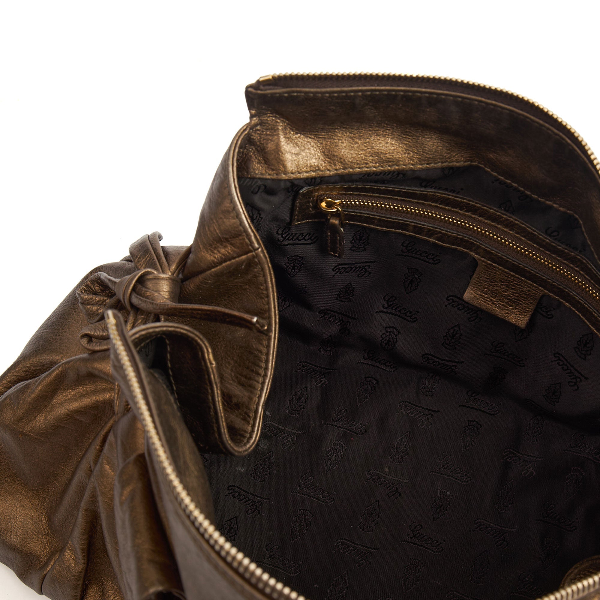 Gucci Tote Hysteria Hobo - Medium in Bronze, Leather — Top View