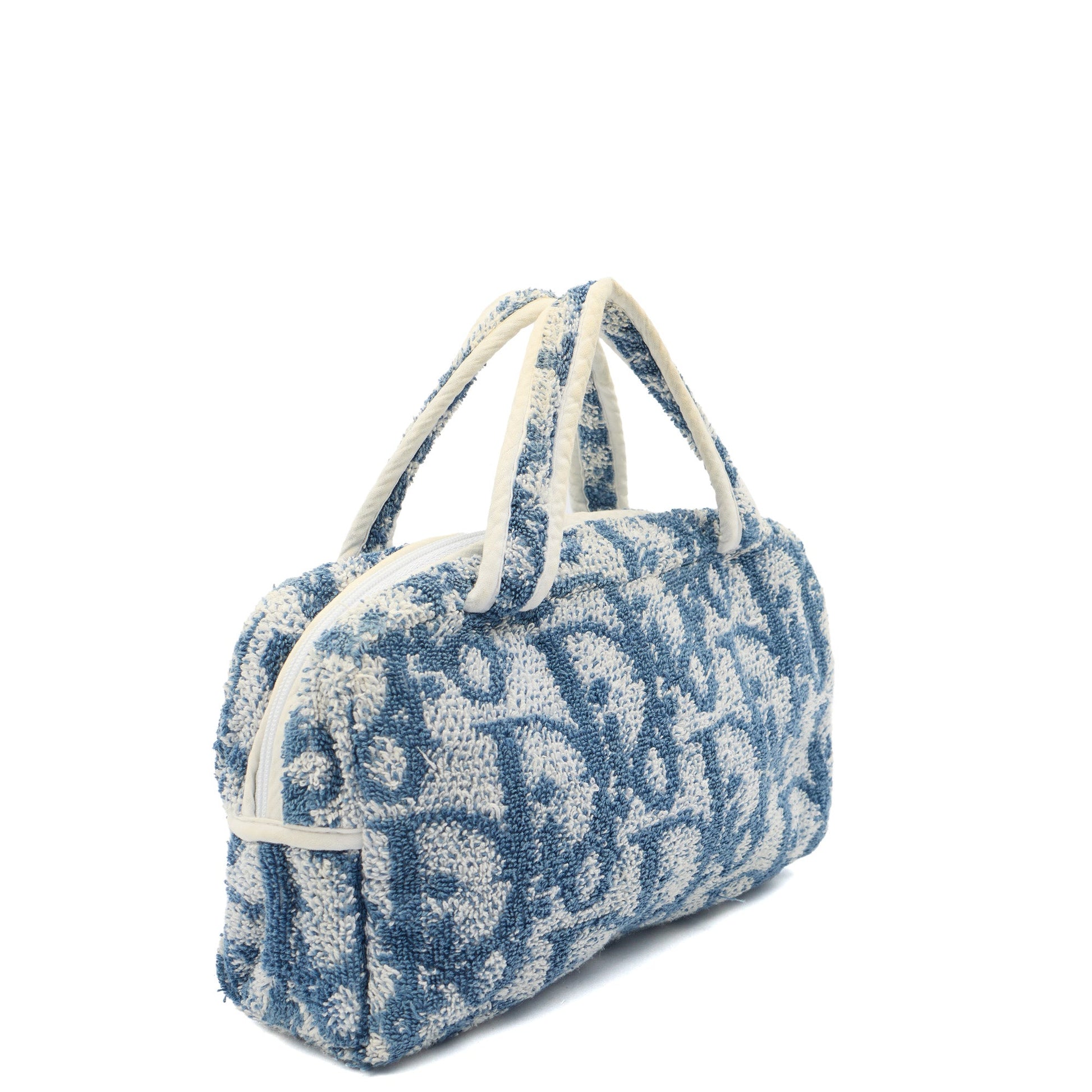 Christian Dior Top Handle Trotter - Mini in Blue, Fabric — Side View