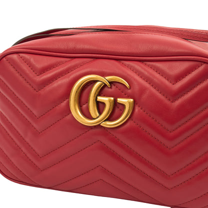 Gucci Cross Body Marmont Shoulder Bag - Small in Red, Leather — Alternate View 12