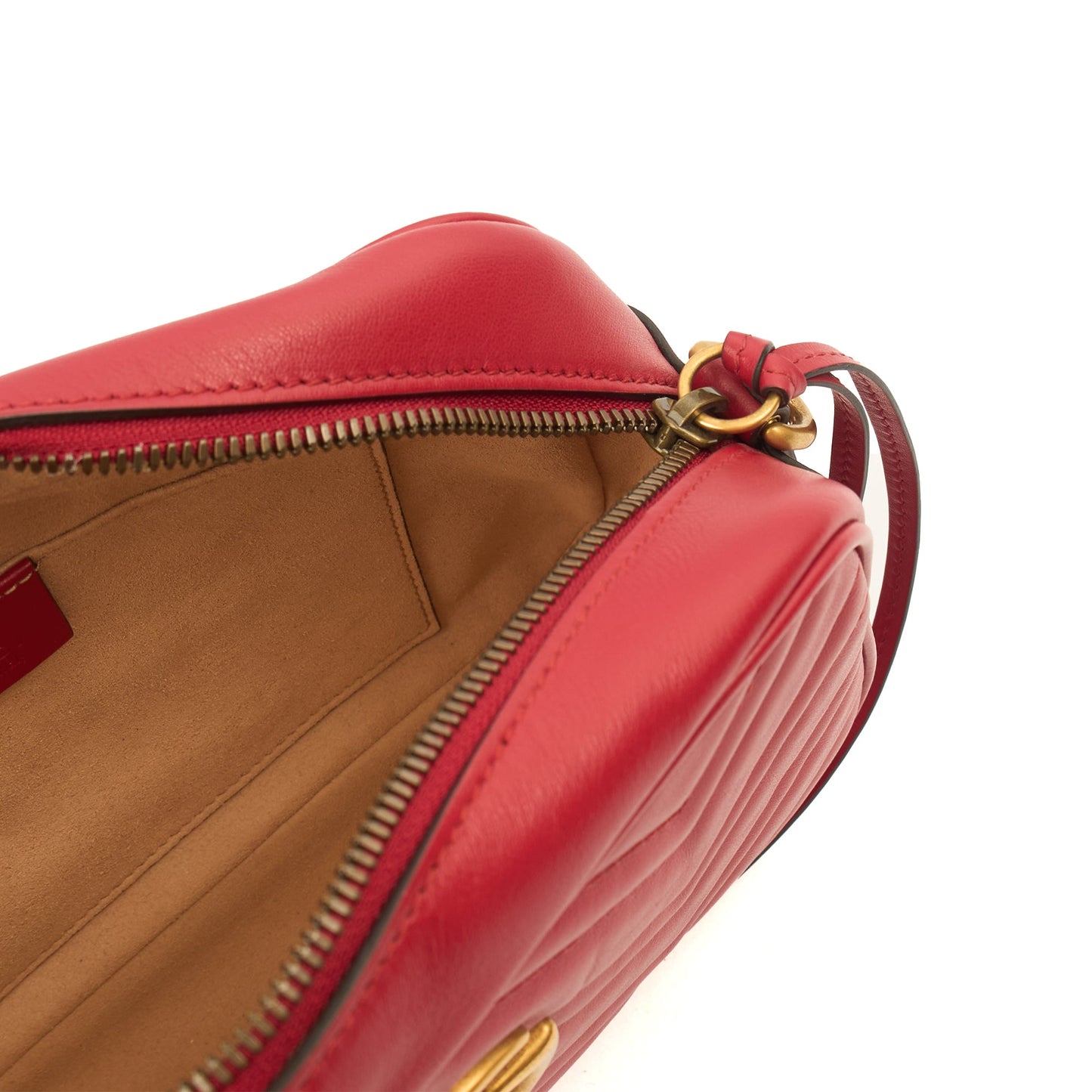Gucci Cross Body Marmont Shoulder Bag - Small in Red, Leather — Alternate View 11