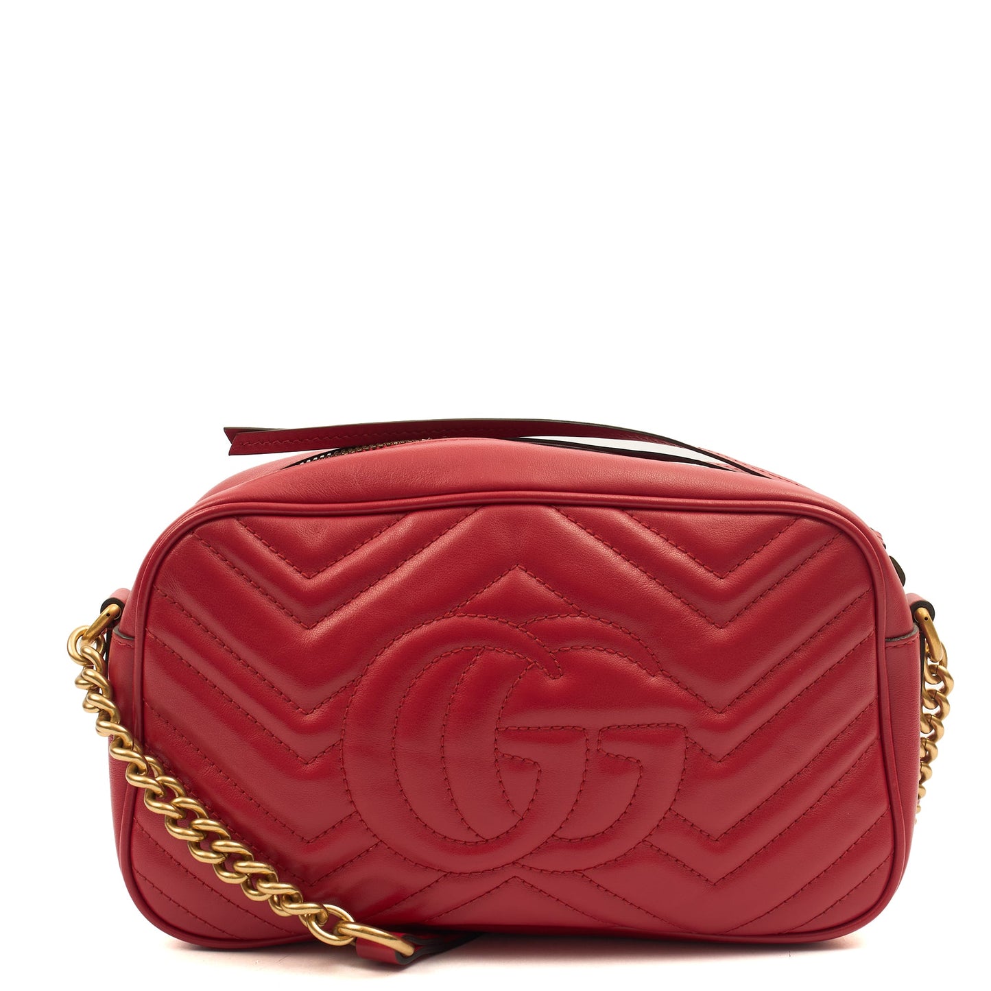 Gucci Cross Body Marmont Shoulder Bag - Small in Red, Leather — Alternate View 9