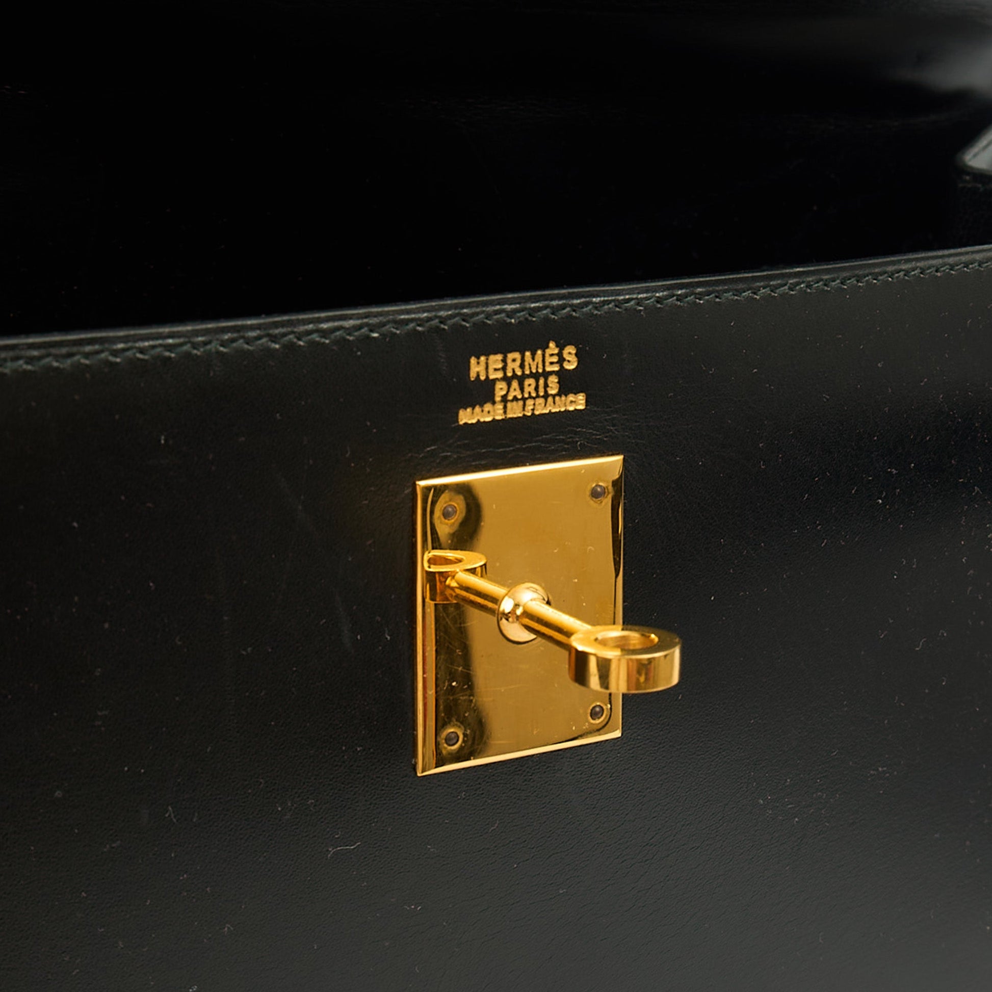 Hermes Kelly 32 in Black, Box Calf Leather — Alternate View 7