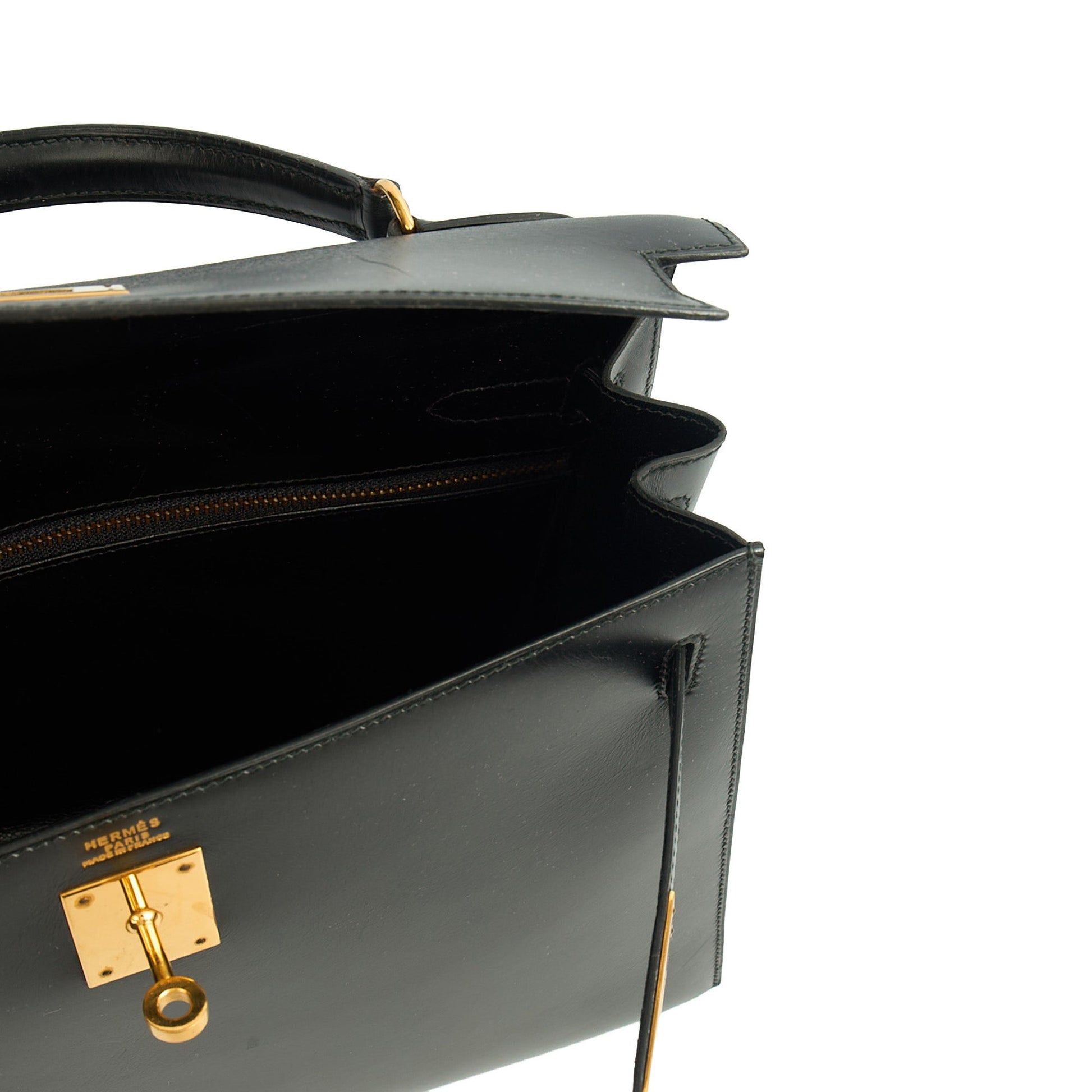 Hermes Kelly 32 in Black, Box Calf Leather — Alternate View 11