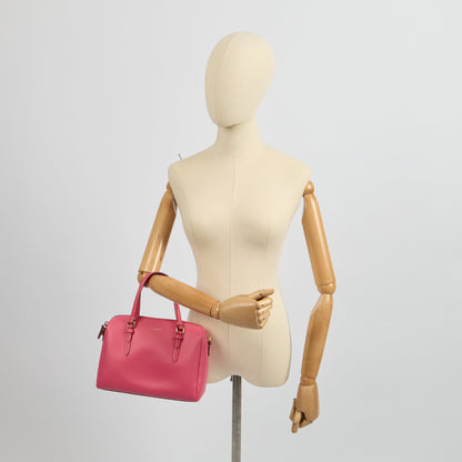 Coach Top Handle Bennett Bag in True Pink, Leather — Side View
