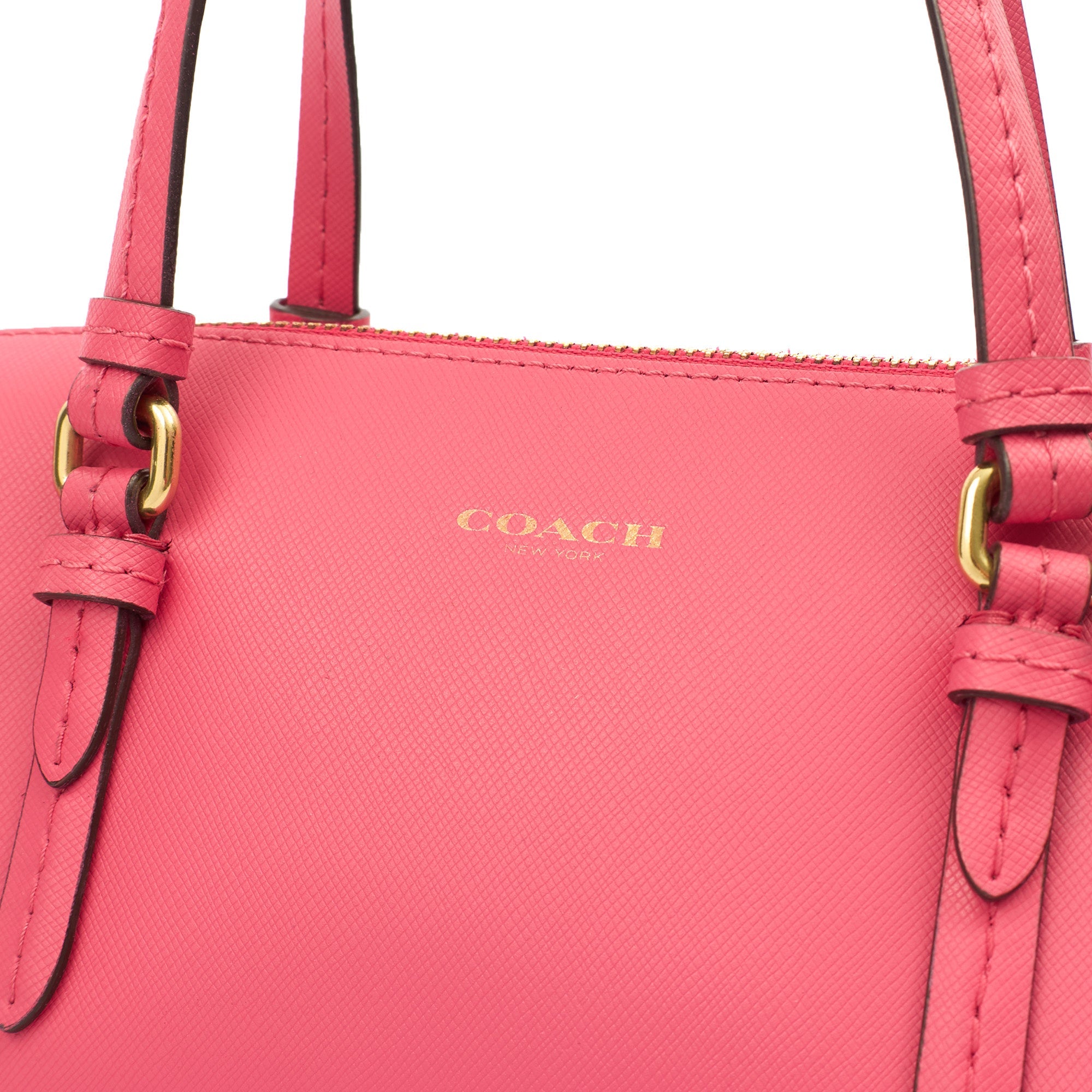 Coach Top Handle Bennett Bag in True Pink, Leather — Lifestyle View