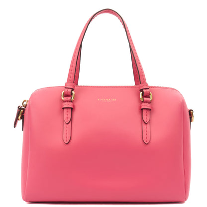 Coach Top Handle Bennett Bag in True Pink, Leather — Front View