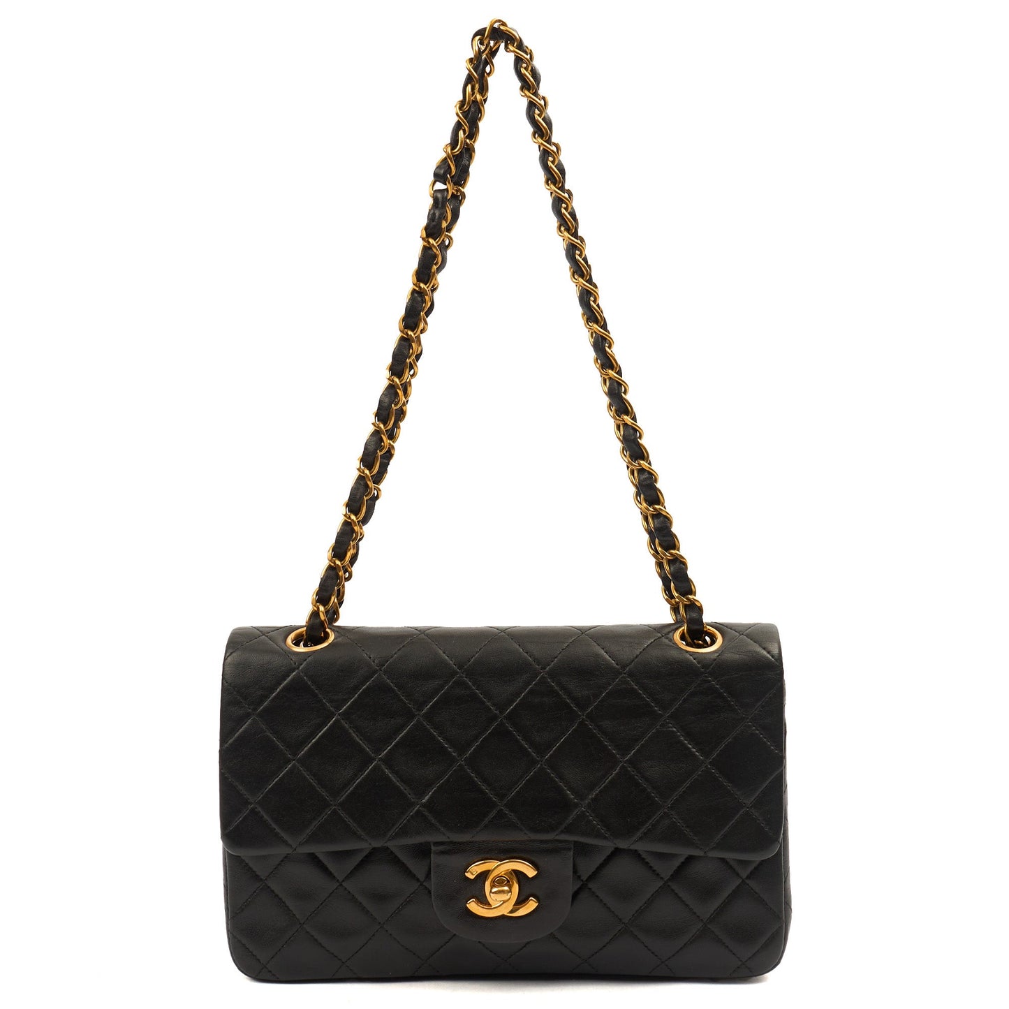 Chanel Cross Body Classic Double Flap - Small in Black, Lambskin Leather — Alternate View 8