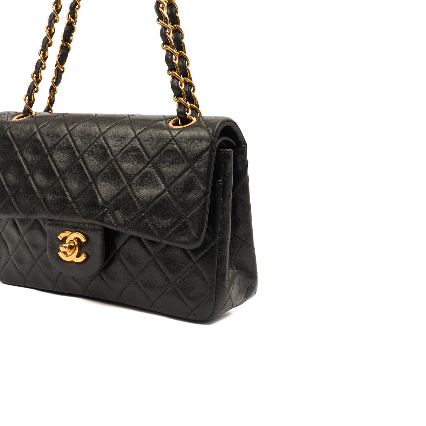 Chanel Cross Body Classic Double Flap - Small in Black, Lambskin Leather — Alternate View 9