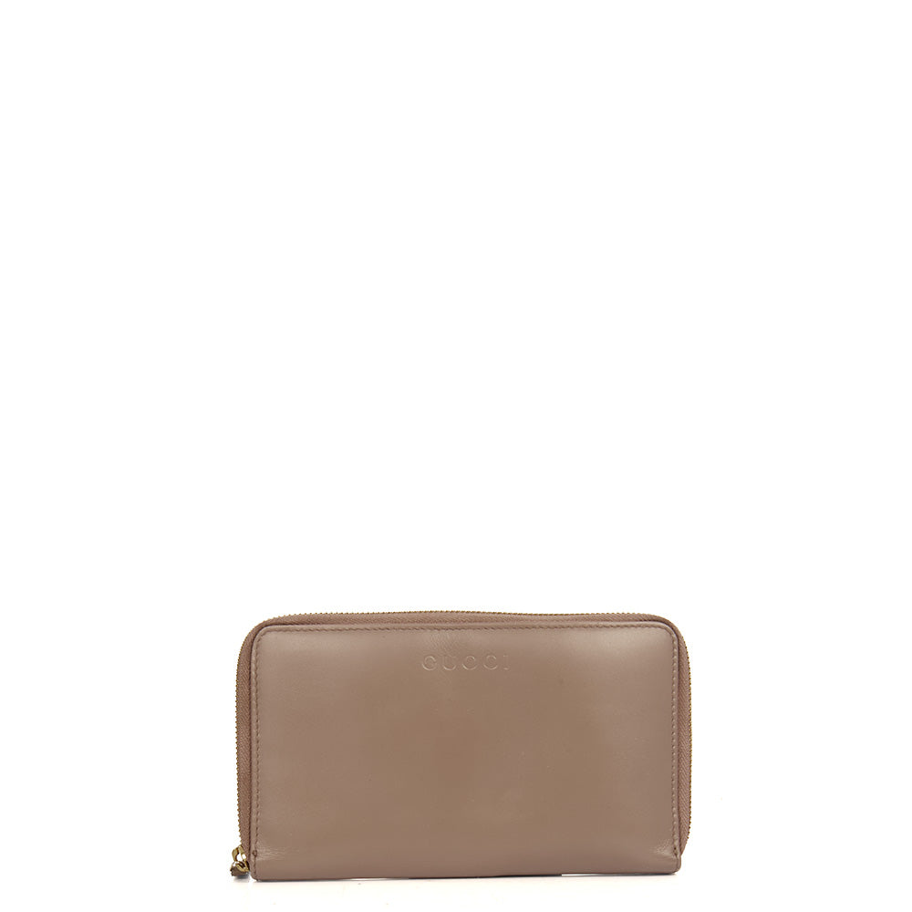 Gucci Purse Wallet in Grey, Leather — Back View