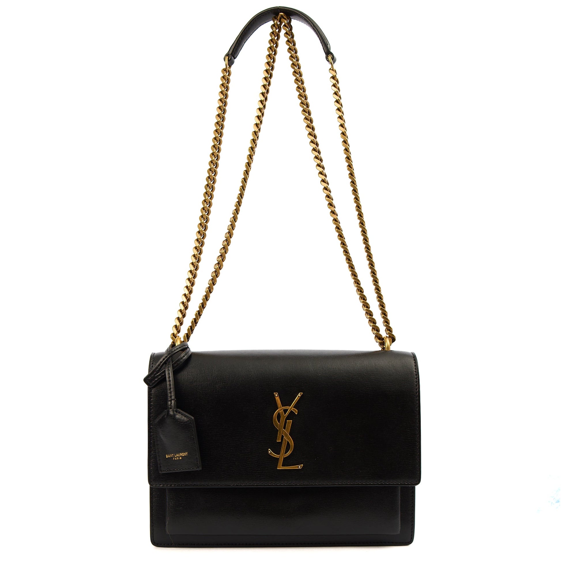 Saint Laurent Cross Body Sunset - Medium in Black, Leather — Side View