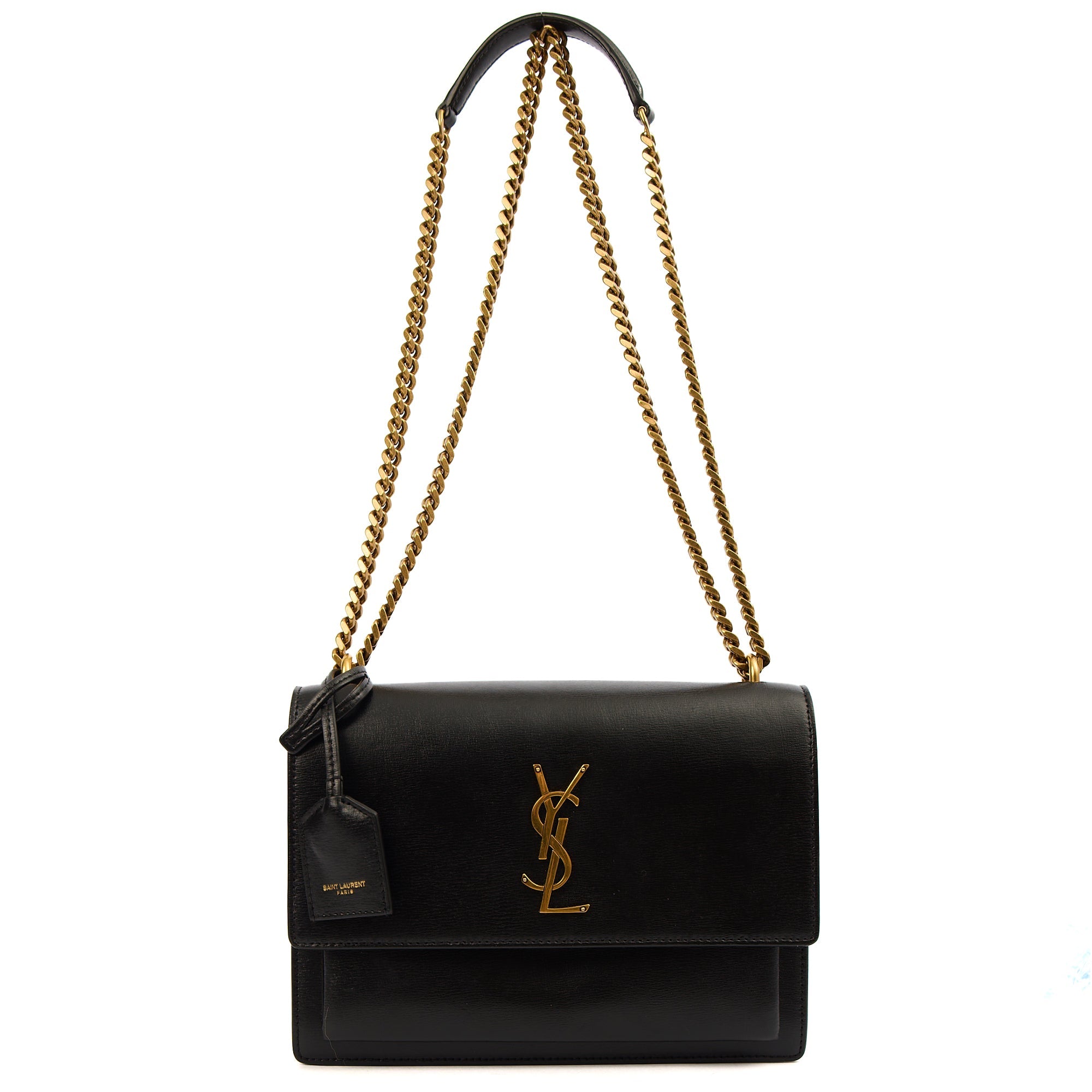 Saint Laurent Cross Body Sunset - Medium in Black, Leather — Side View