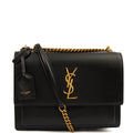 Saint Laurent Cross Body Sunset - Medium in Black, Leather — Front View