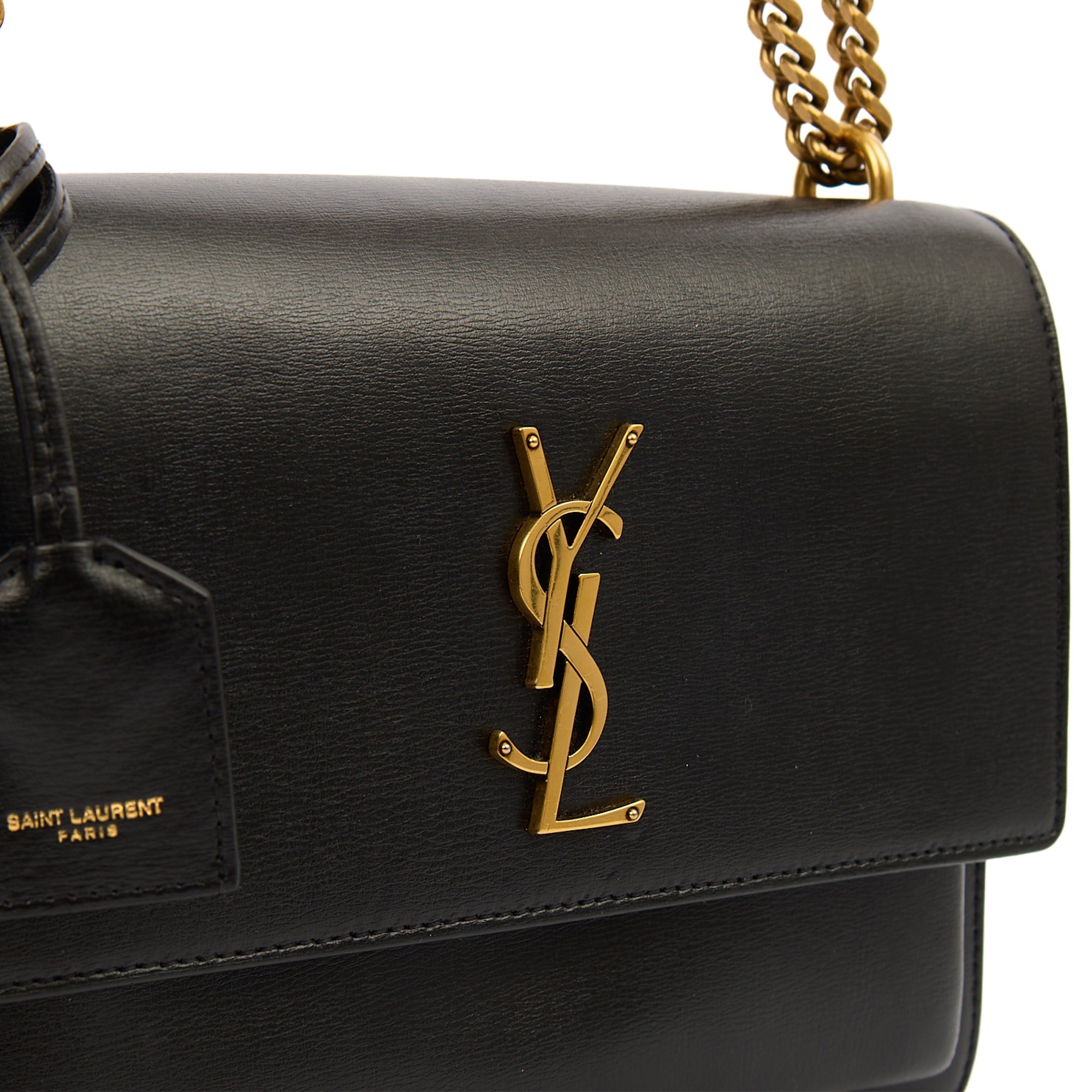 Saint Laurent Cross Body Sunset - Medium in Black, Leather — Detail View