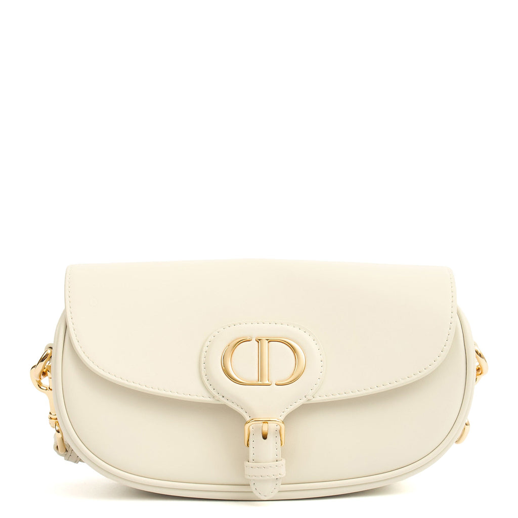 Christian Dior Shoulder Bag Bobby - Small in White, Calfskin — Front View