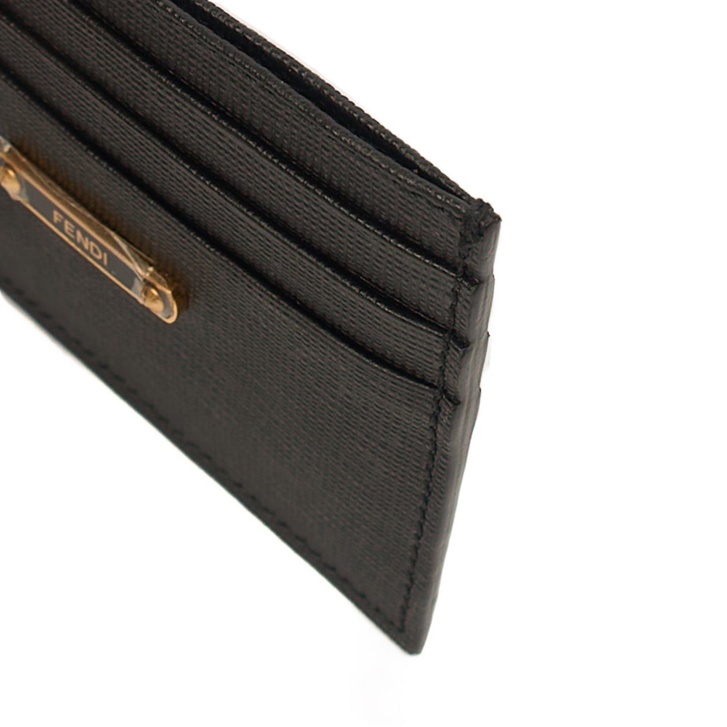 Fendi Wallet Card Holder in Black, Leather — Alternate View 11