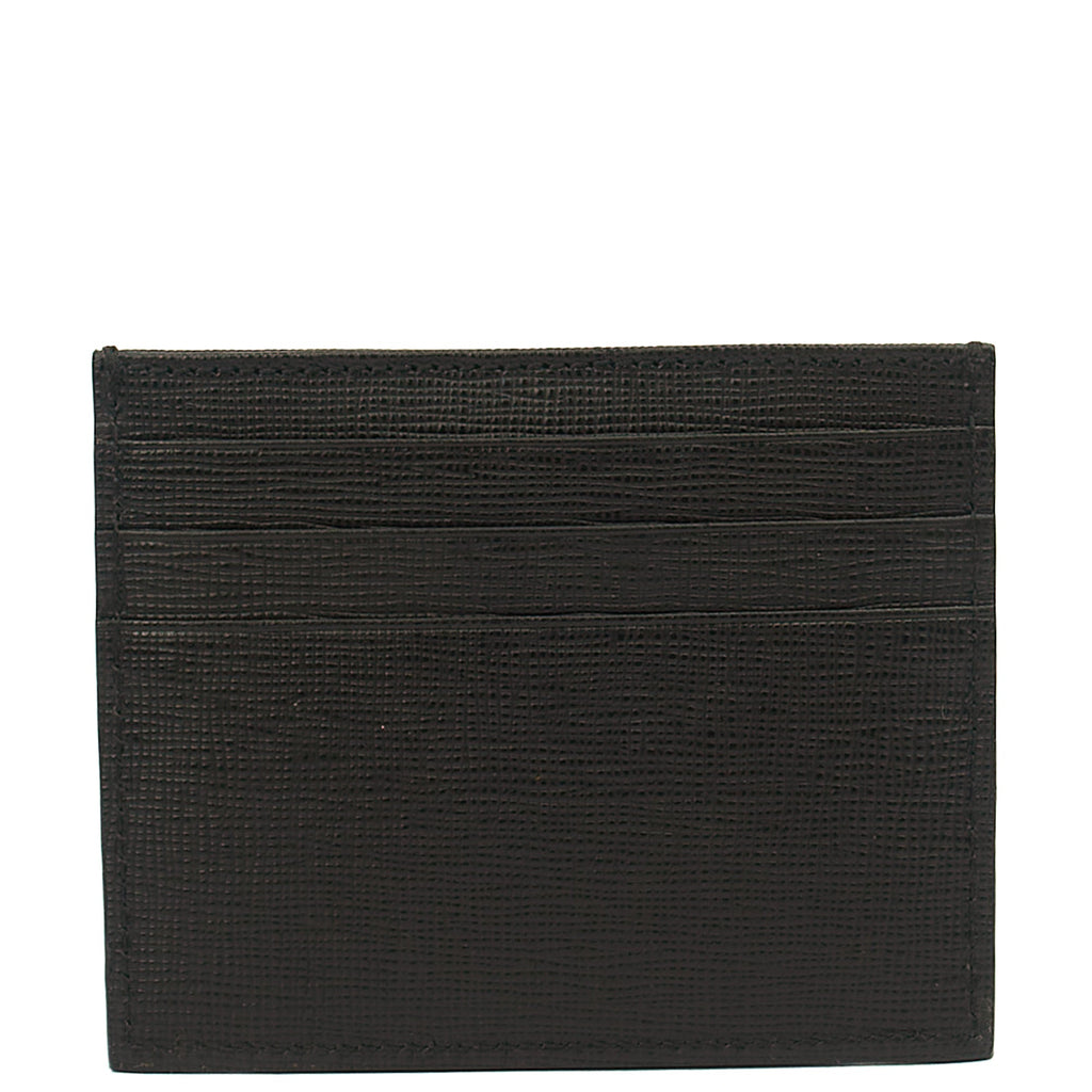 Fendi Wallet Card Holder in Black, Leather — Back View