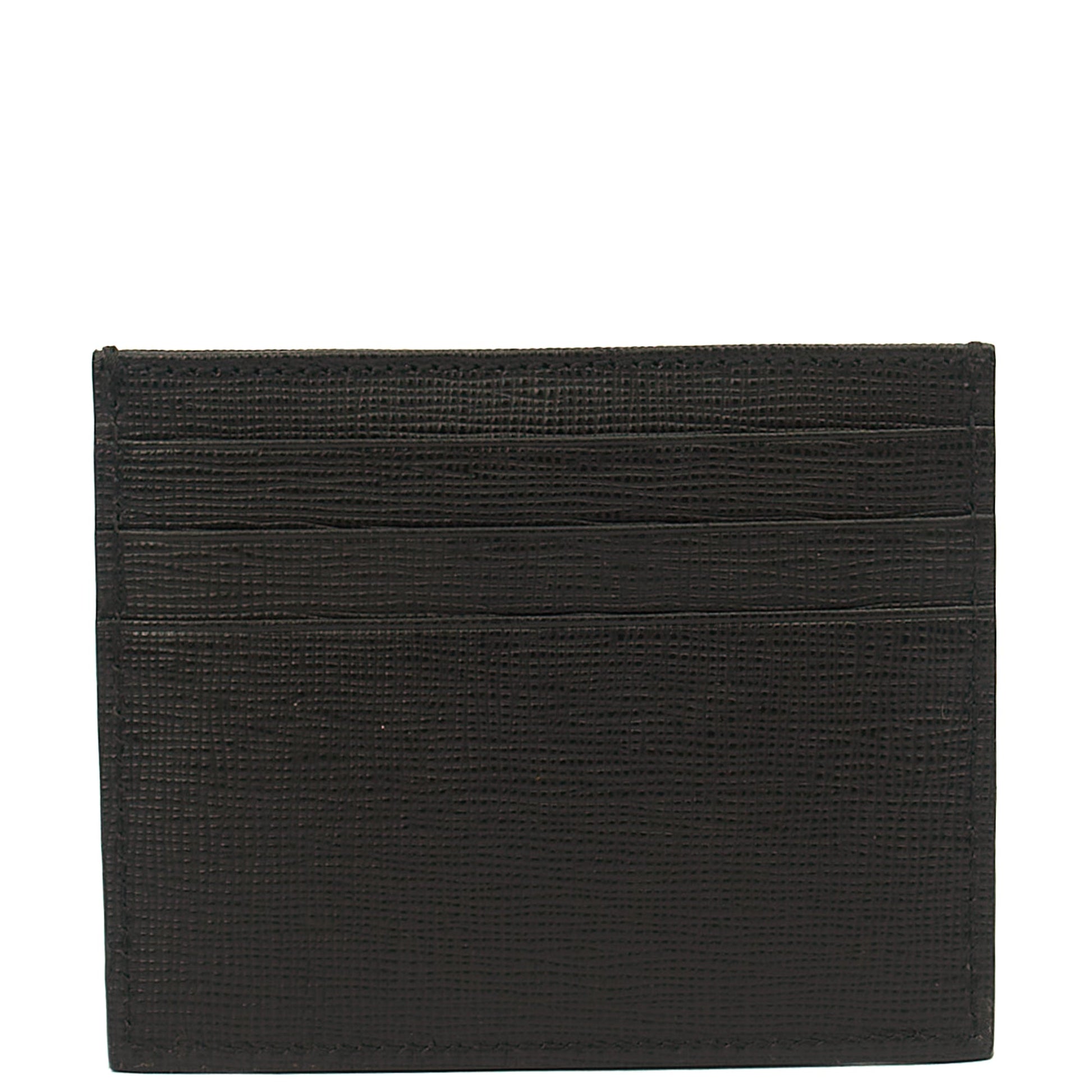 Fendi Wallet Card Holder in Black, Leather — Back View