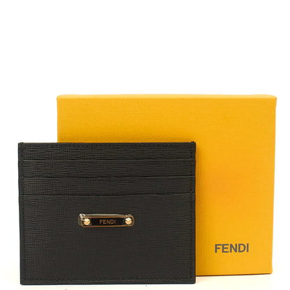 Fendi Wallet Card Holder in Black, Leather — Lifestyle View