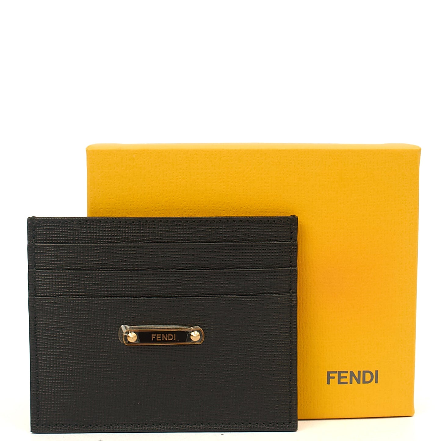 Fendi Wallet Card Holder in Black, Leather — Alternate View 13