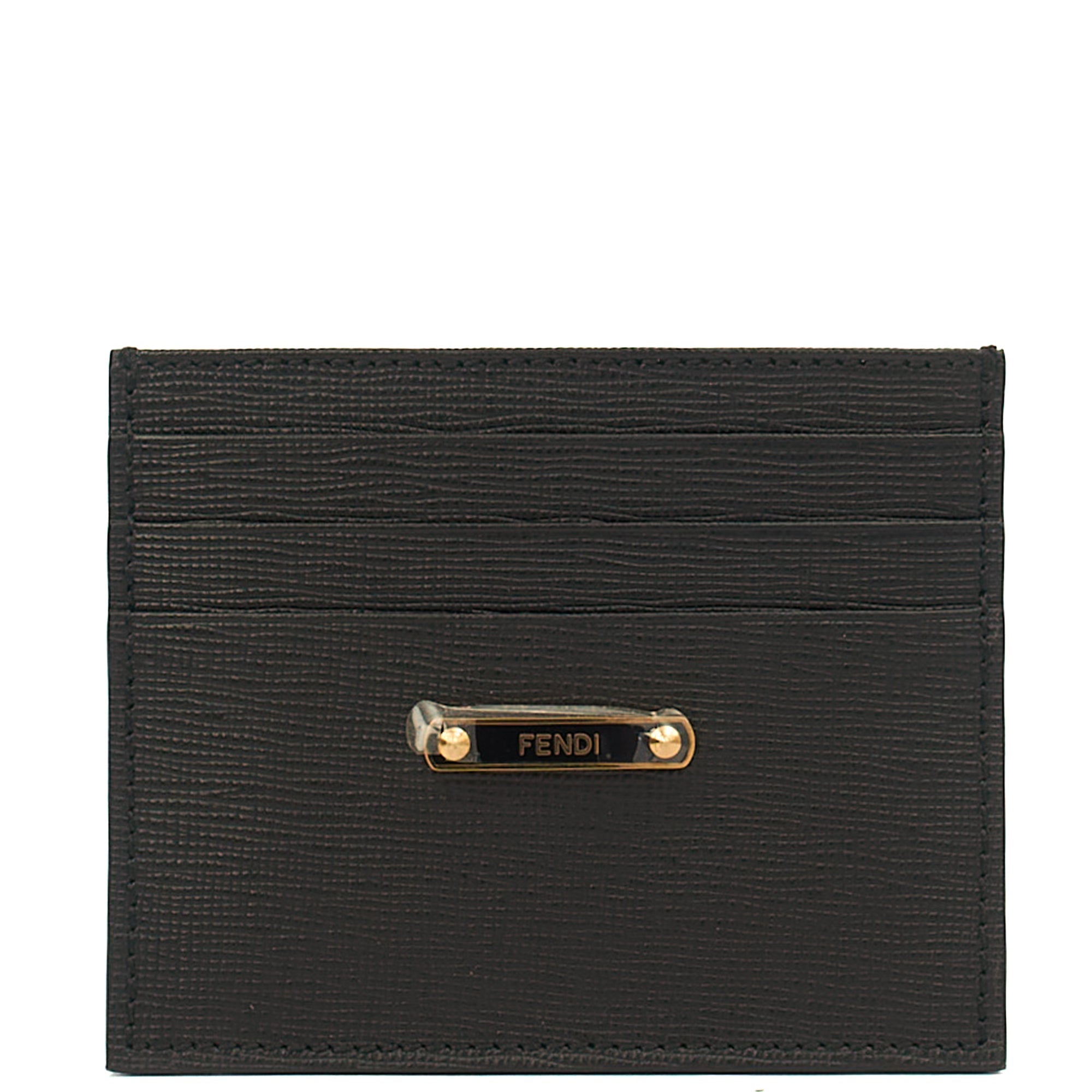 Fendi Wallet Card Holder in Black, Leather — Alternate View 8