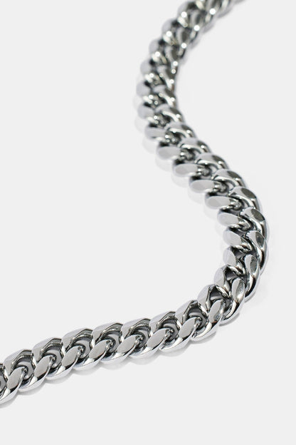 Cernucci Miami Cuban Chain - 8mm - White — 18" — Back View