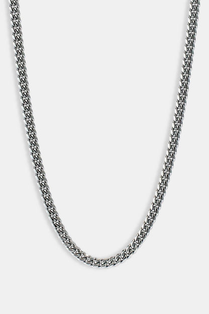 Cernucci Miami Cuban Chain - 8mm - White — 18" — Side View