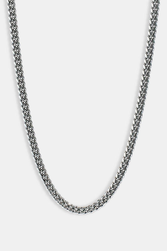 Cernucci Miami Cuban Chain - 8mm - White — 18" — Side View