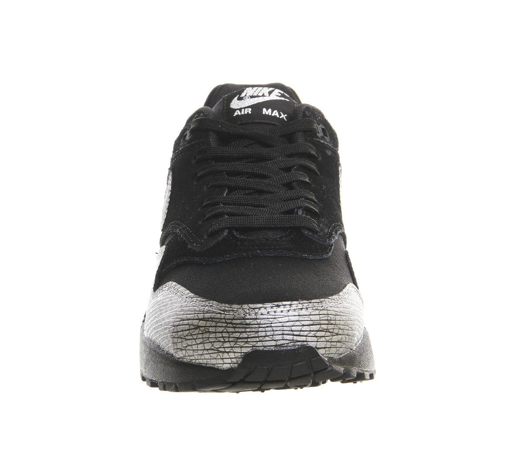 Nike Air Max 1 'Black Metallic Silver' — UK 3 | EU 35.5 | US 3.5 — Top View