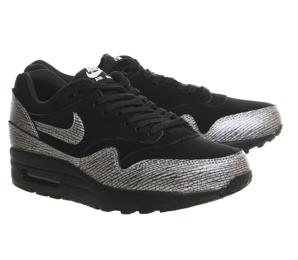 Nike Air Max 1 'Black Metallic Silver' — UK 3 | EU 35.5 | US 3.5 — Lifestyle View