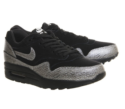 Nike Air Max 1 'Black Metallic Silver' — UK 3 | EU 35.5 | US 3.5 — Lifestyle View
