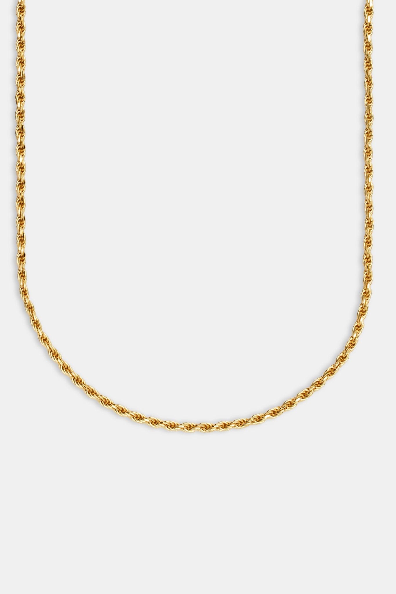 Cernucci Rope Chain - 3mm - Gold — 30" — Side View