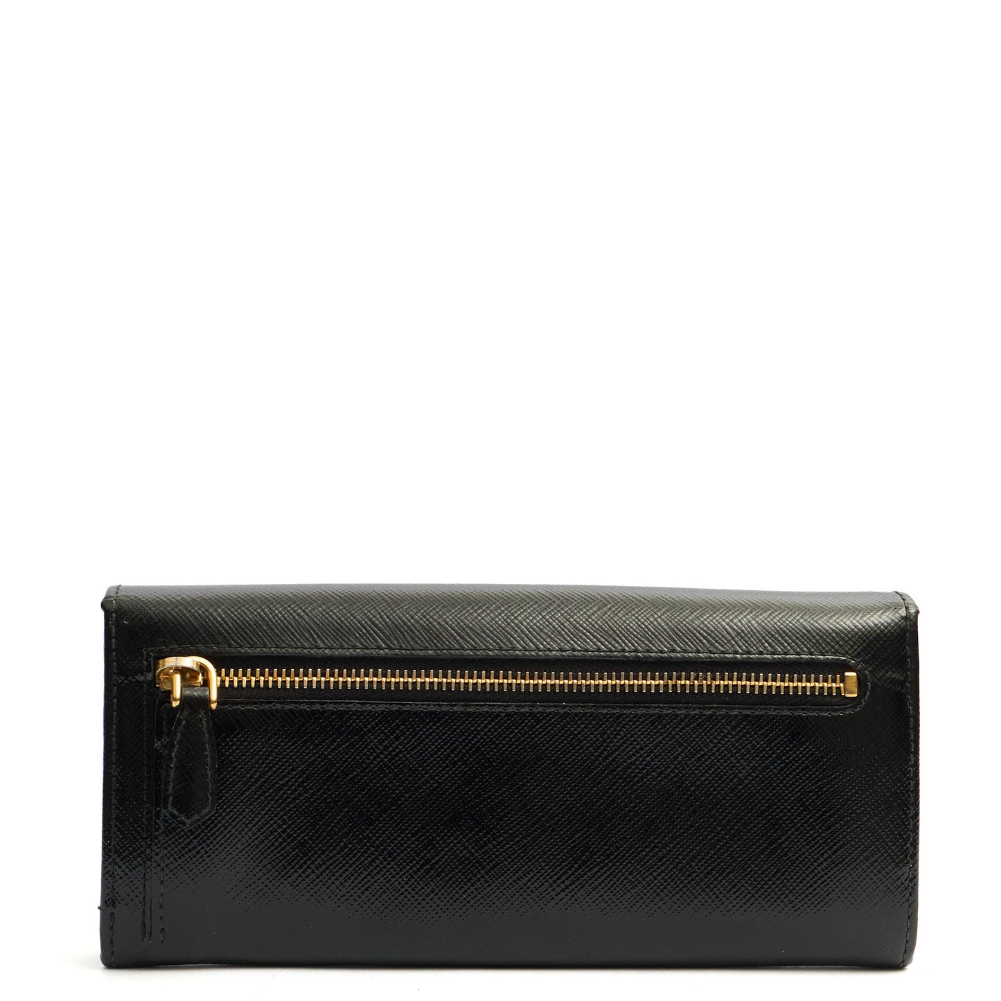 Prada Wallet Wallet in Black, Patent Leather — Back View