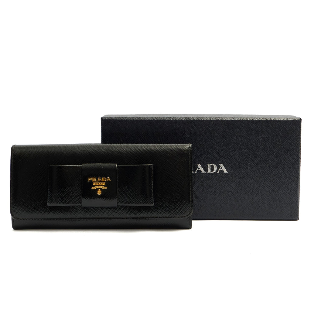 Prada Wallet Wallet in Black, Patent Leather — Lifestyle View